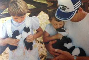 Desiree dog trainer growing up Me, my dad, and my little brother with baby bunnies.