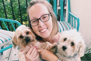 Megan-Swims 1-02 megan shevlin, assistant dog trainer and Leo